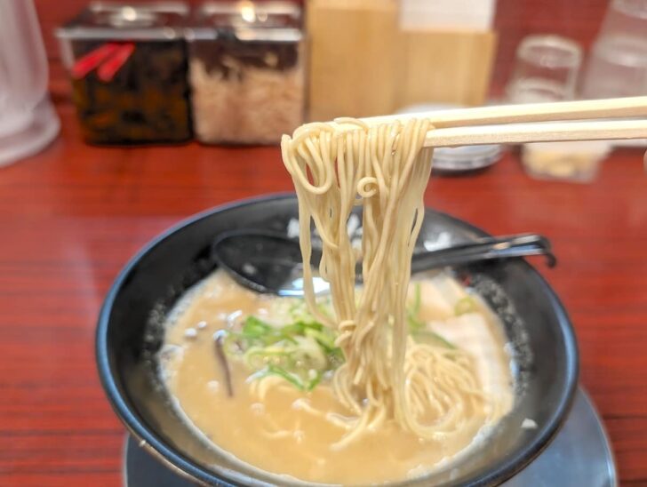 しっかりとスープがからむスタンダードな細麺