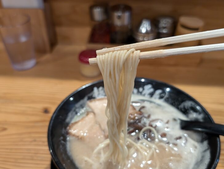 スタンダードな細麺がスープによく合う