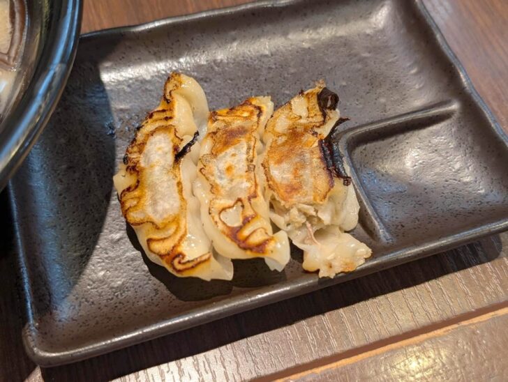 しっかりと下味のついた餃子は、ご飯のすすむ味