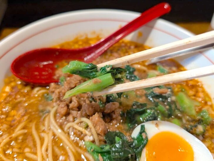 担々麺に入っていた菜の花